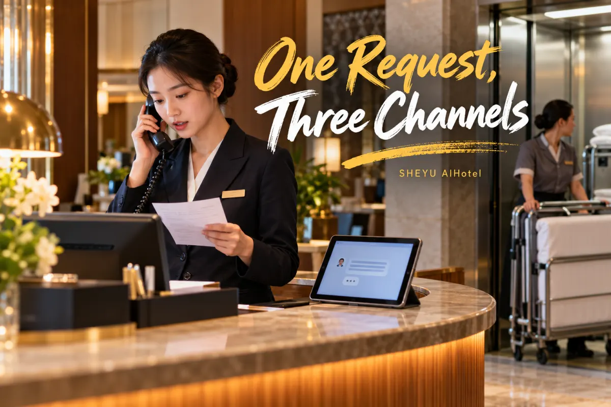 Hotels face three-channel guest enquiries; SHEYU AIHotel centralises them