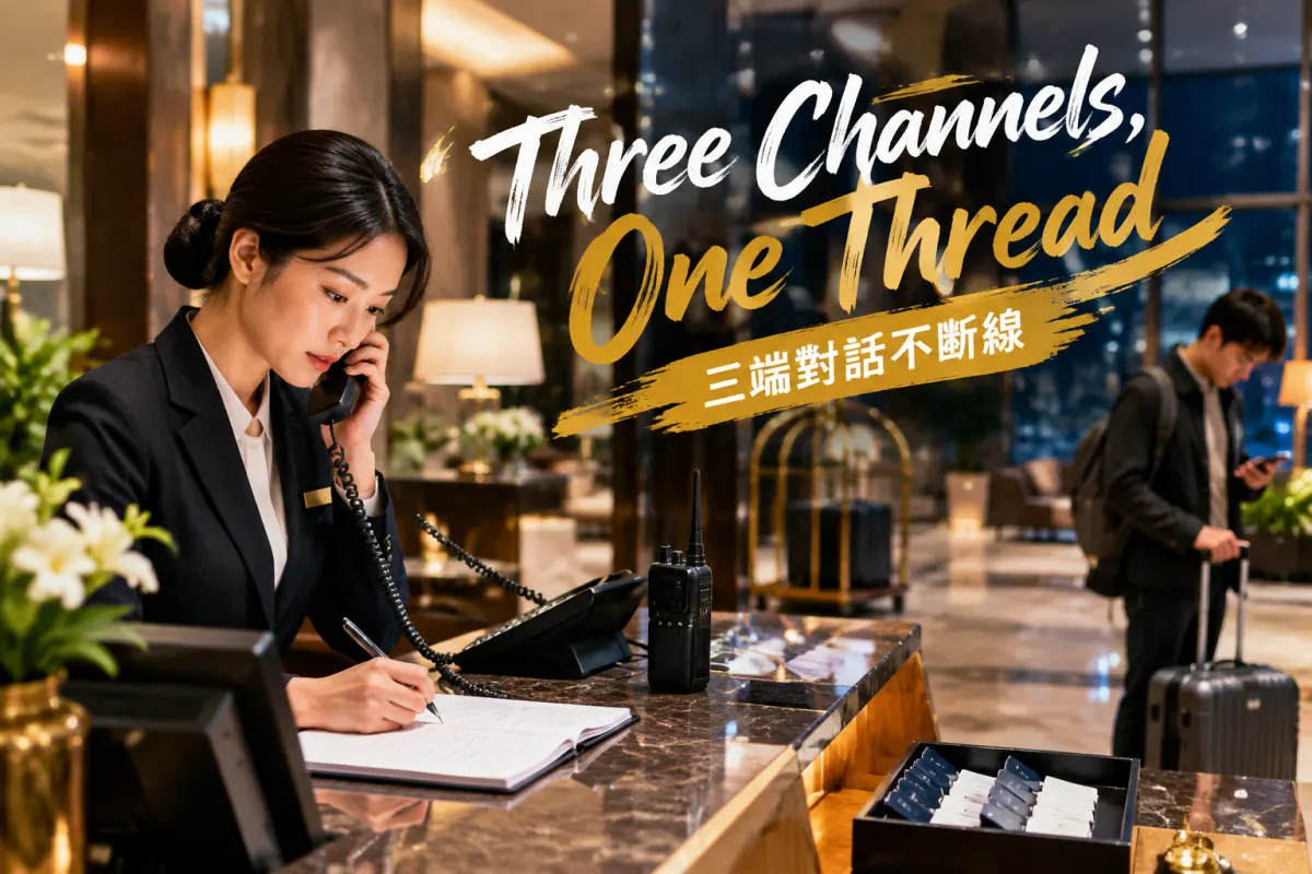 酒店前台電話記房號記到手軟,舍予酒店管理系統(SHEYU AIHotel)怎麼接住三端客服