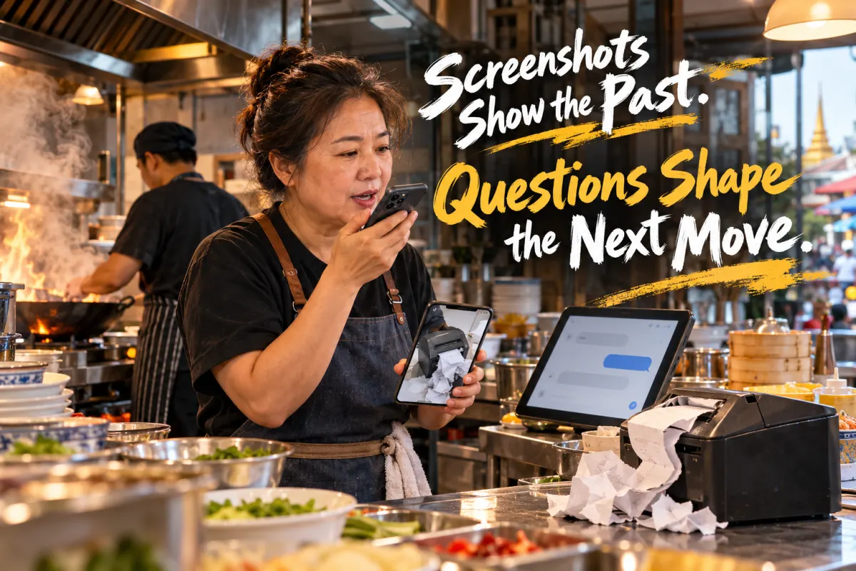 Screenshots show the past; a question to your POS can shape the next move