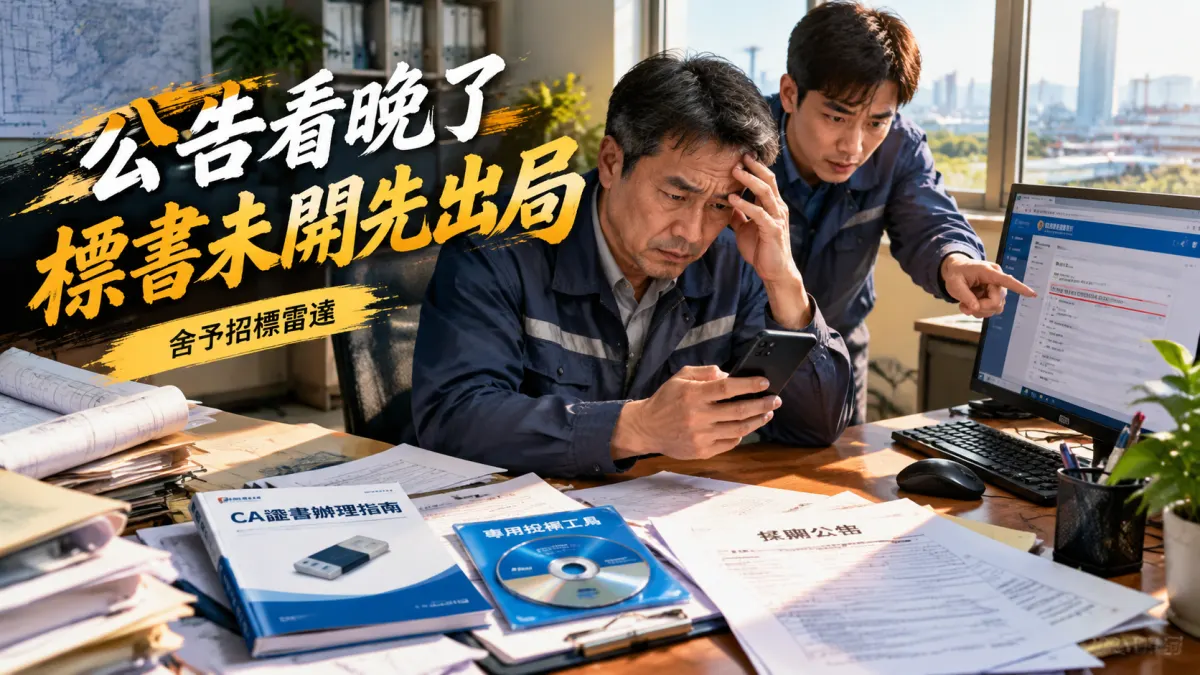 廢標原因分析及建議:報名截止前才看到公告,舍予招標雷達怎麼接住